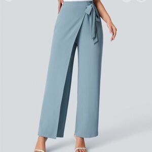 Overflap pants with elastique waistband